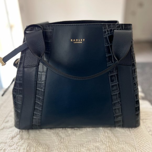Radley London Baylis Road Faux Croc Medium Multiway Grab - Navy Blue- Never used - Picture 10 of 13